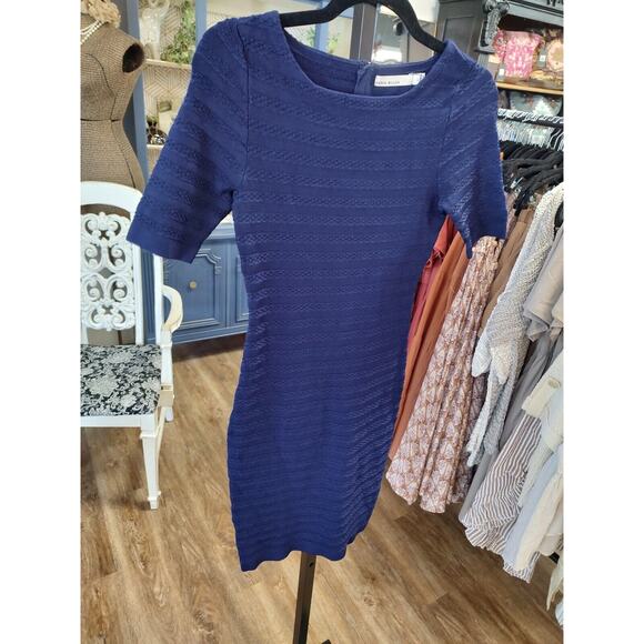 Karen Millen Designer Bodycon Blue Dress Size 2 Blue - Picture 3 of 11